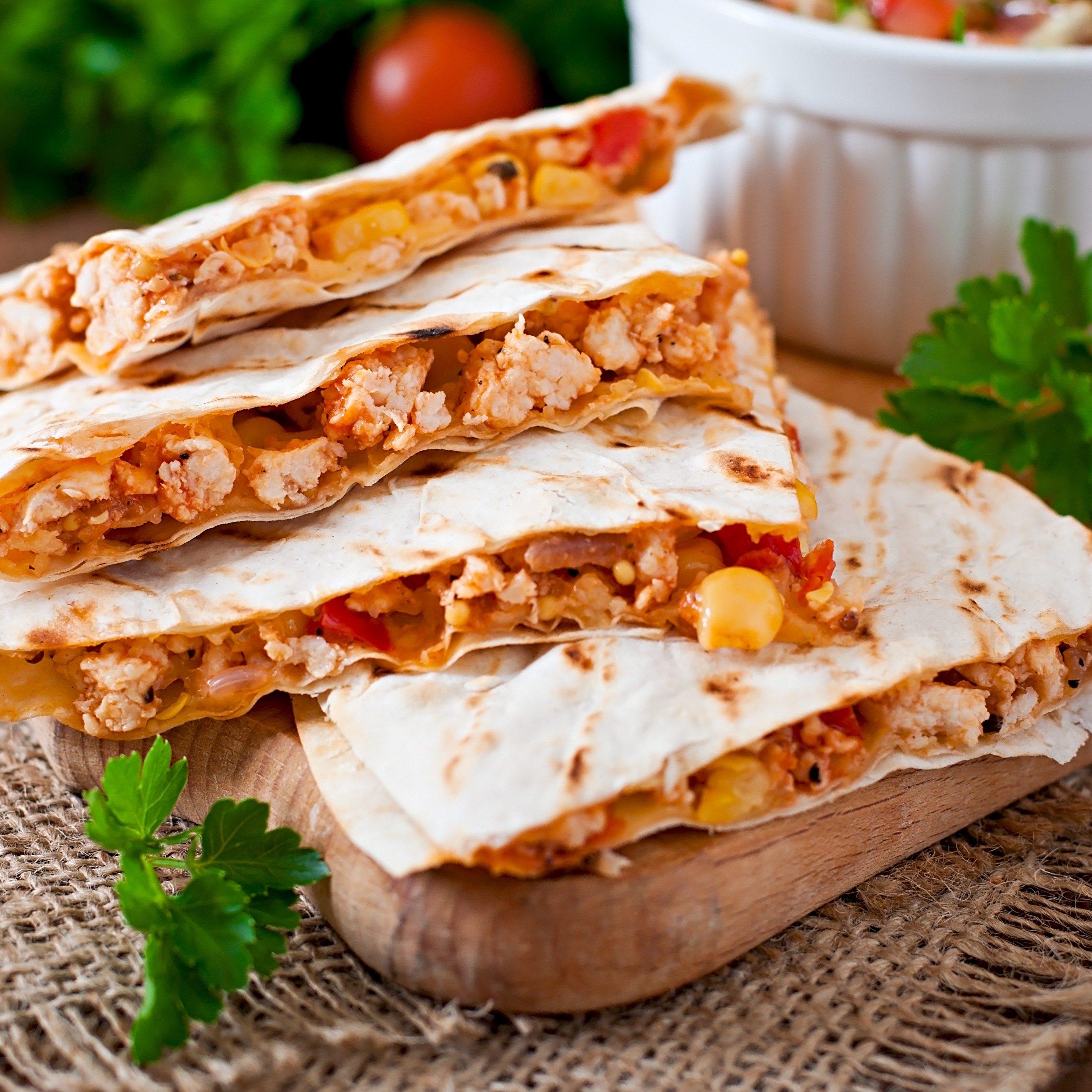 Chicken quesadilla.