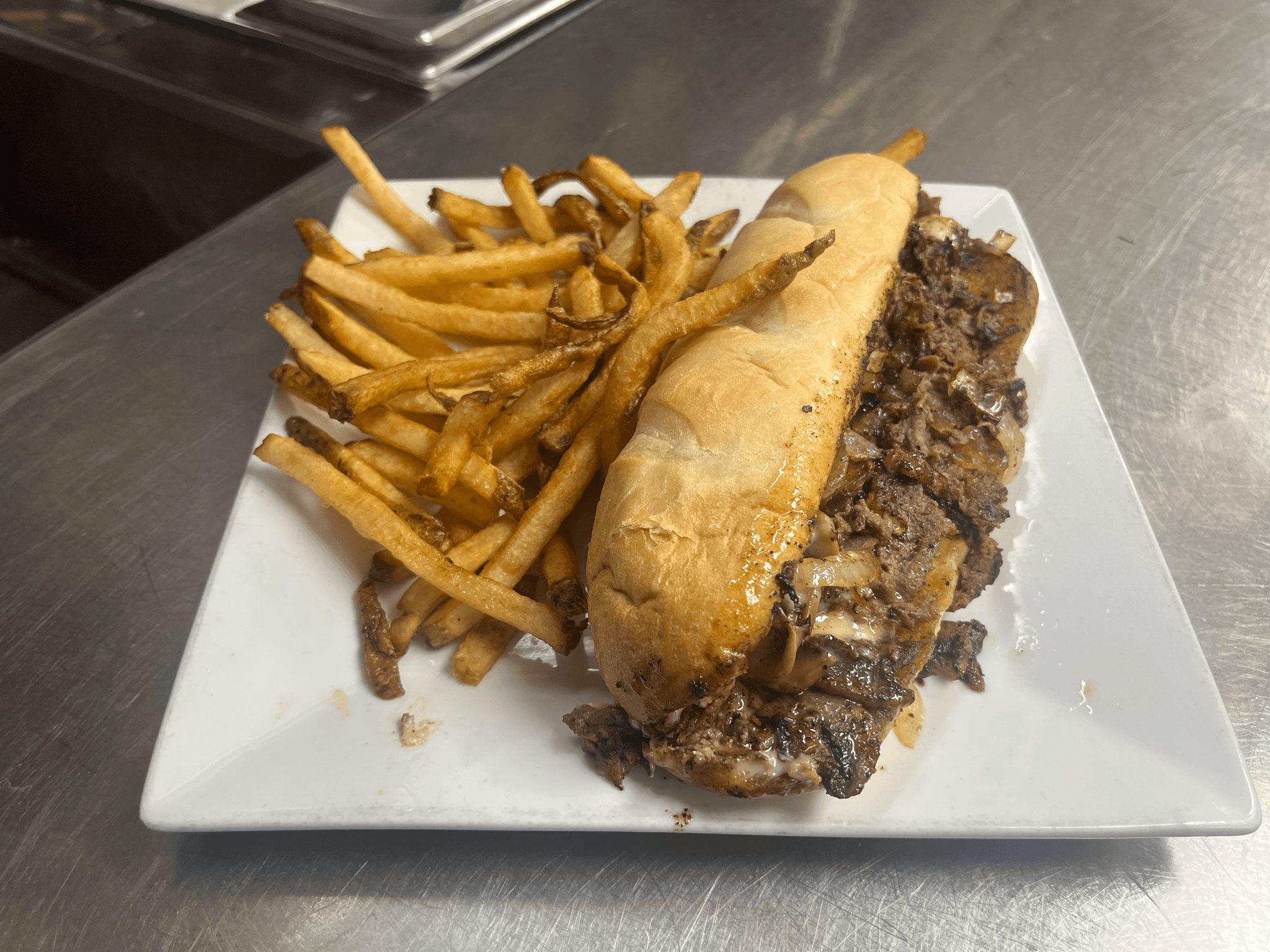 Cheesesteak sandwich.