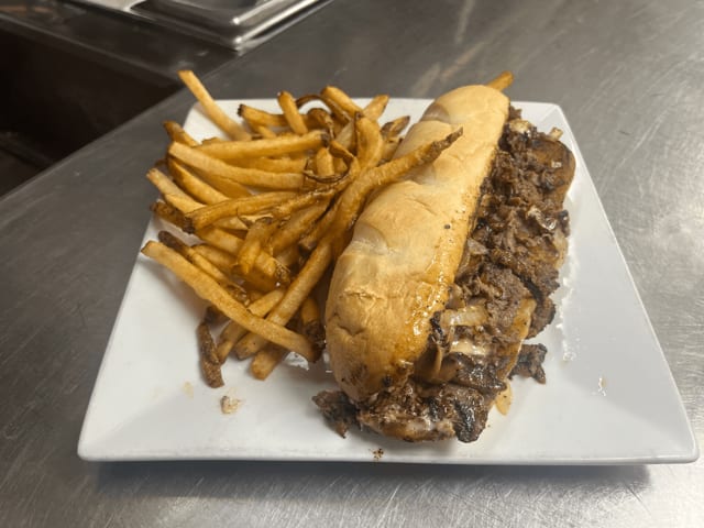 Cheesesteak sandwich.