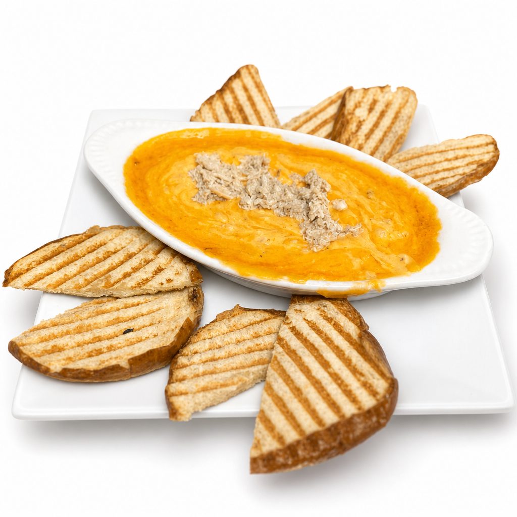 Crab and pimento dip.