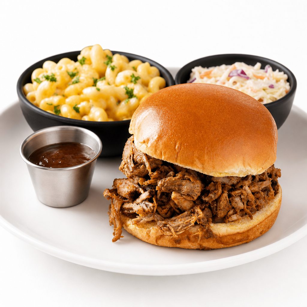 Pulled pork sandwich.