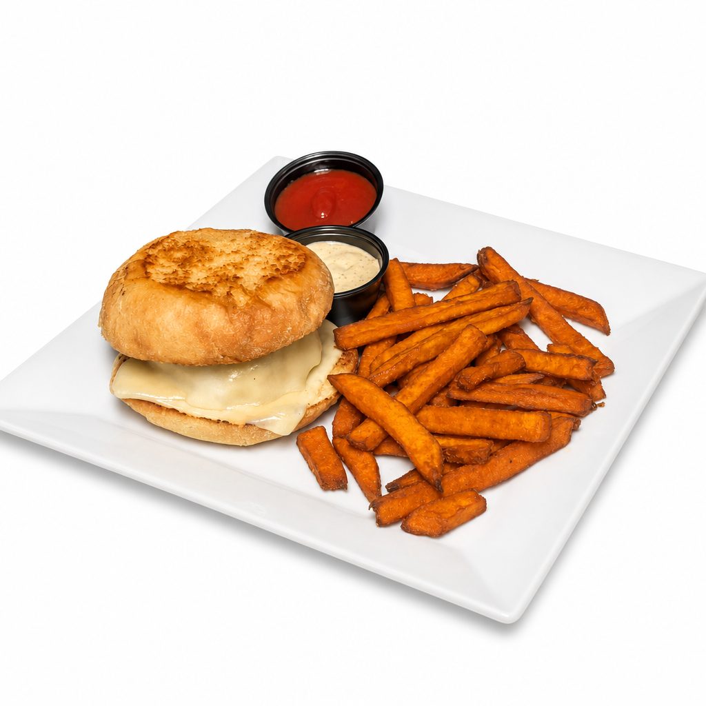 Crabcake melt sandwich.