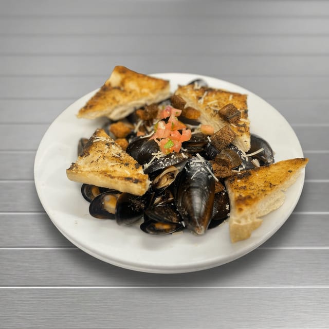 Wild blue mussels.
