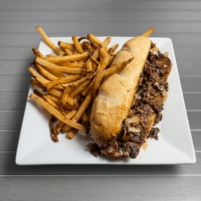 Cheesesteak sandwich.